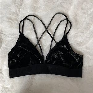 VS Pink Brand Bralette in Black